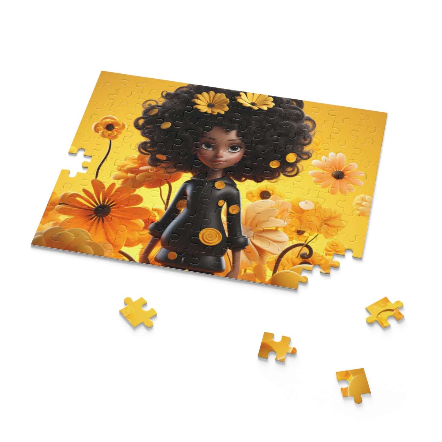 Beautiful Black Fairy (Yellow and Black) Jigsaw Puzzle (120, 252, 500-Piece)