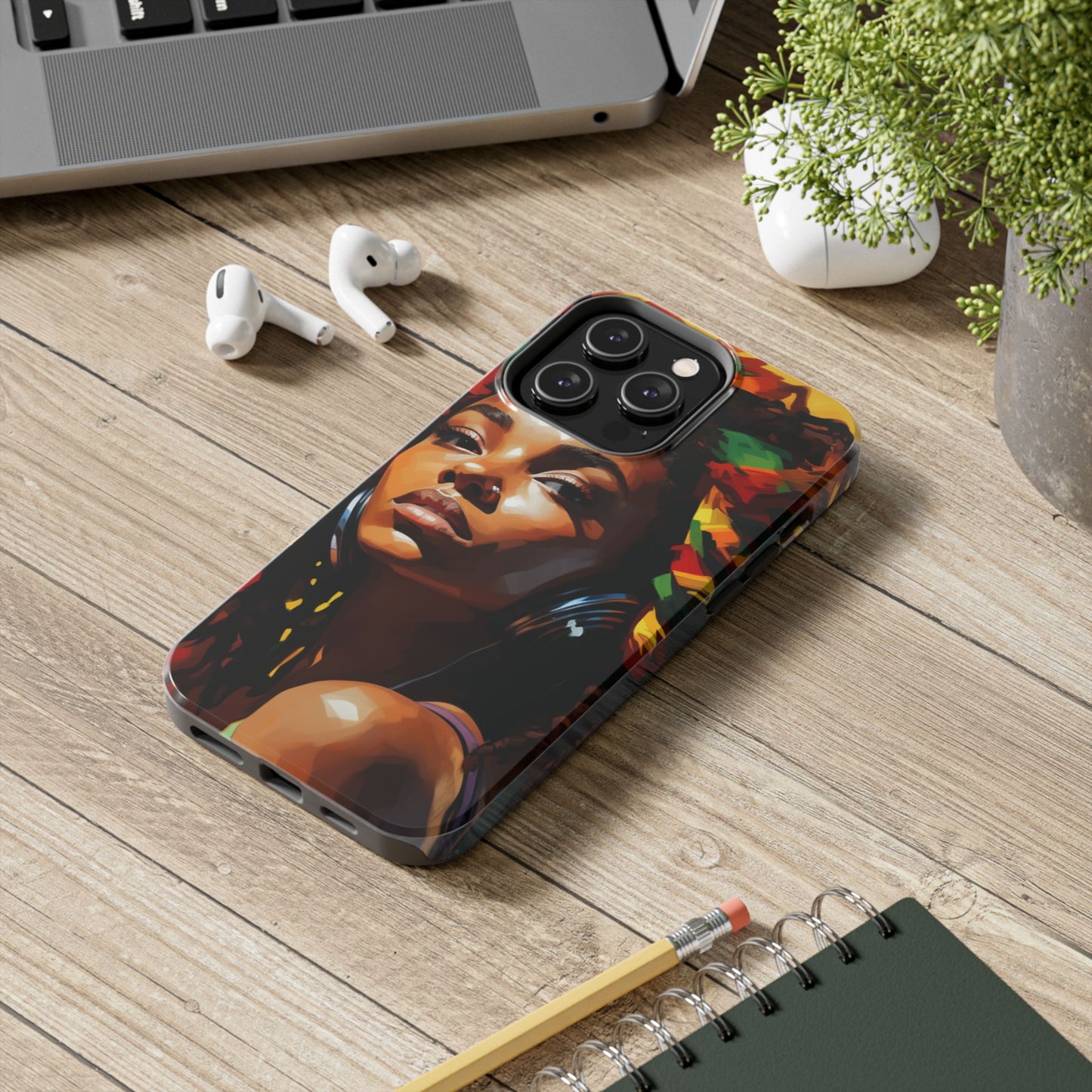 Beautiful Black Rasta Diva Tough Phone Case