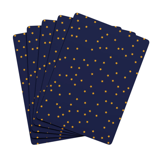 Blue with Gold Stars Poker Playing Cards - Stylish Design for Card Games