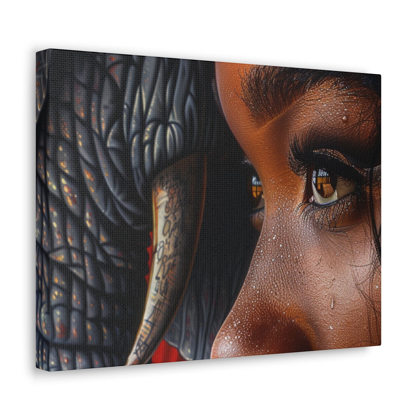 Elephant and a Diva Canvas Wrap