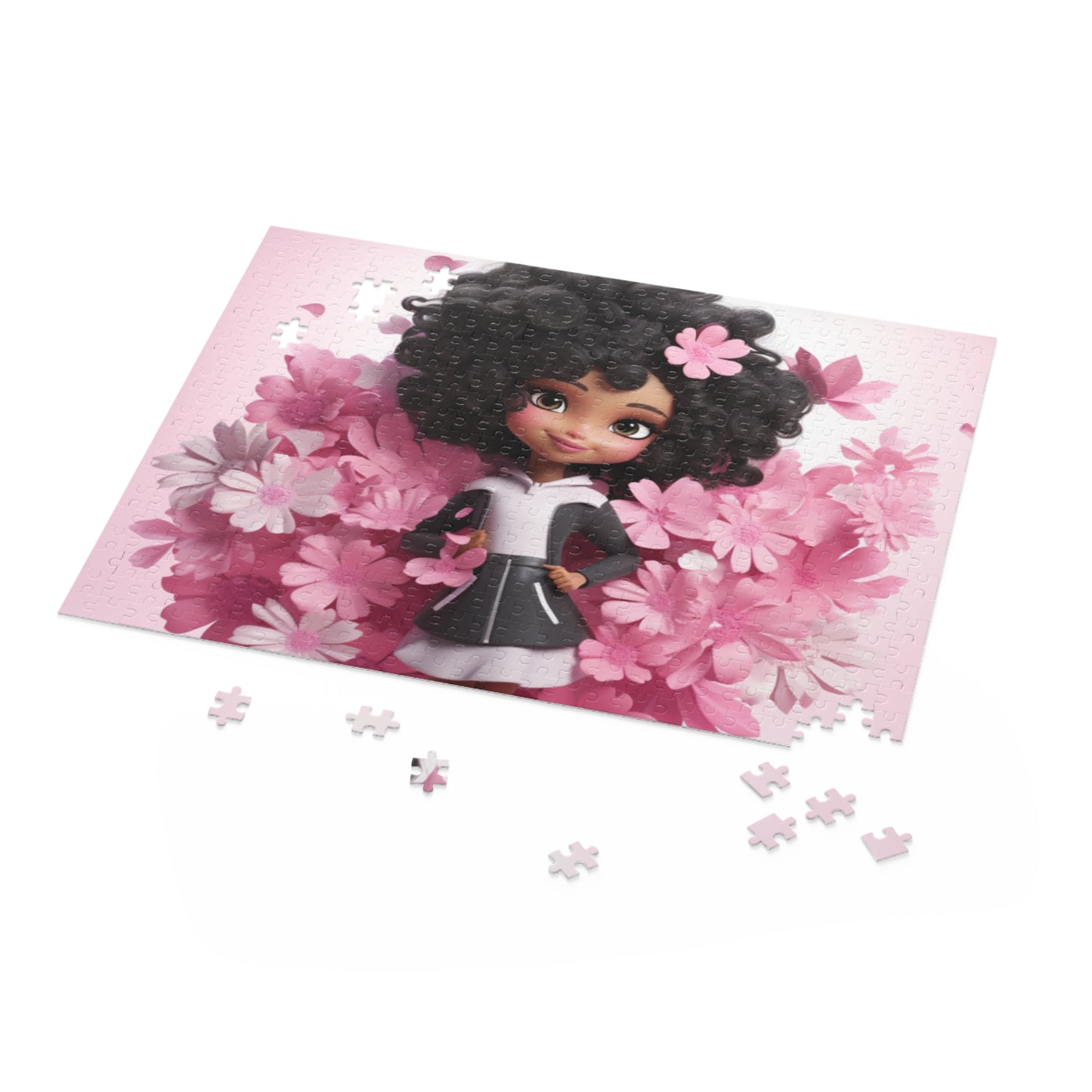 Beautiful Black Fairy (Pink) Jigsaw Puzzle (120, 252, 500-Piece)