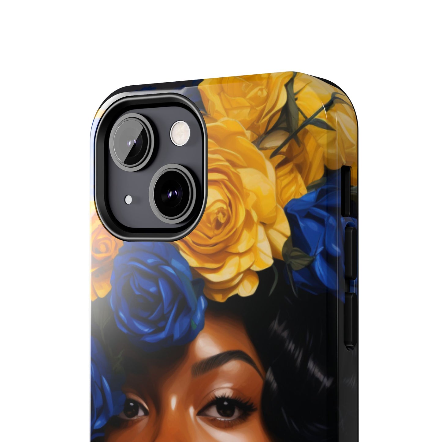 Stunning in Blue and Gold Beautiful Black Woman Tough Phone Case