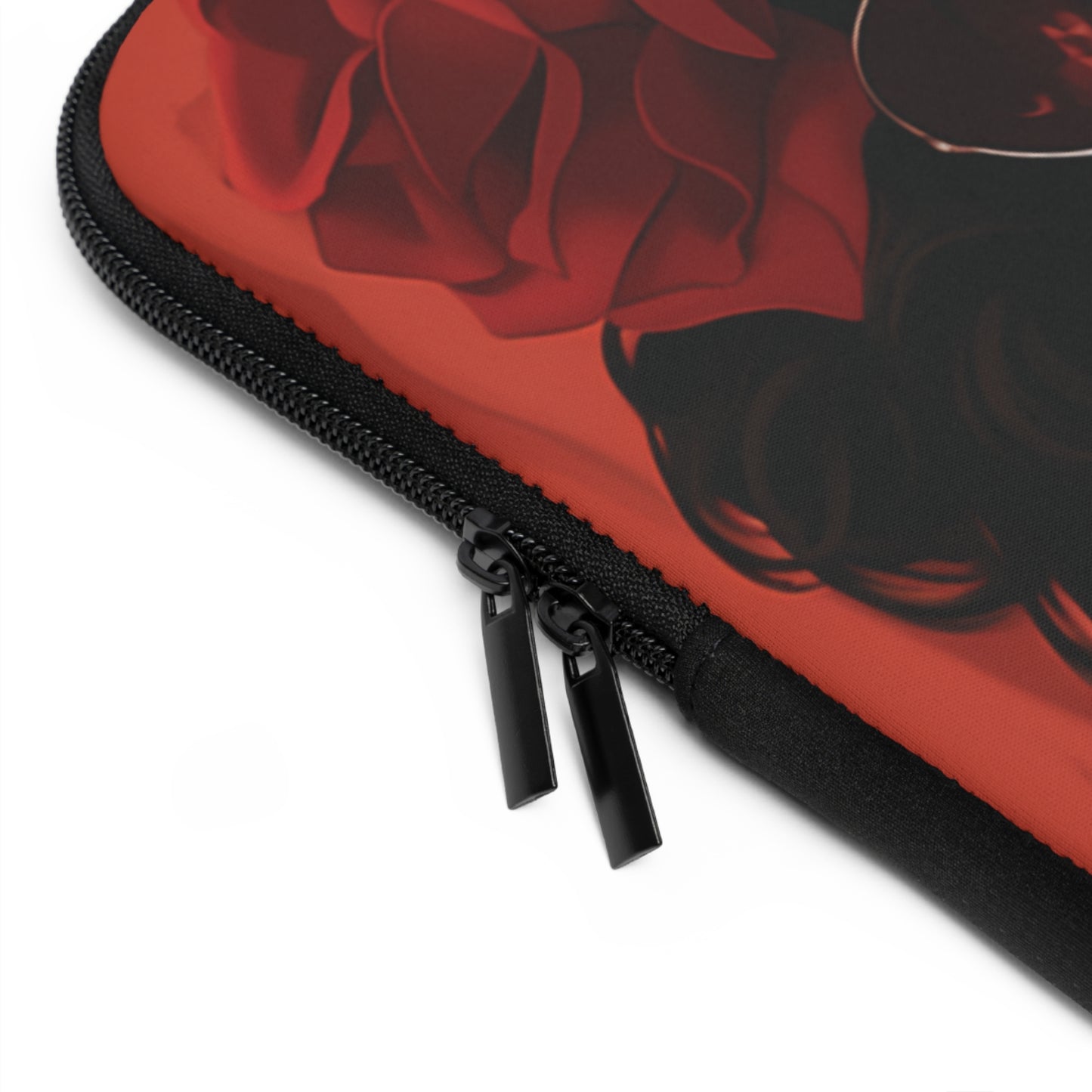 Beautiful Black Woman With Red Flowers Laptop Sleeve