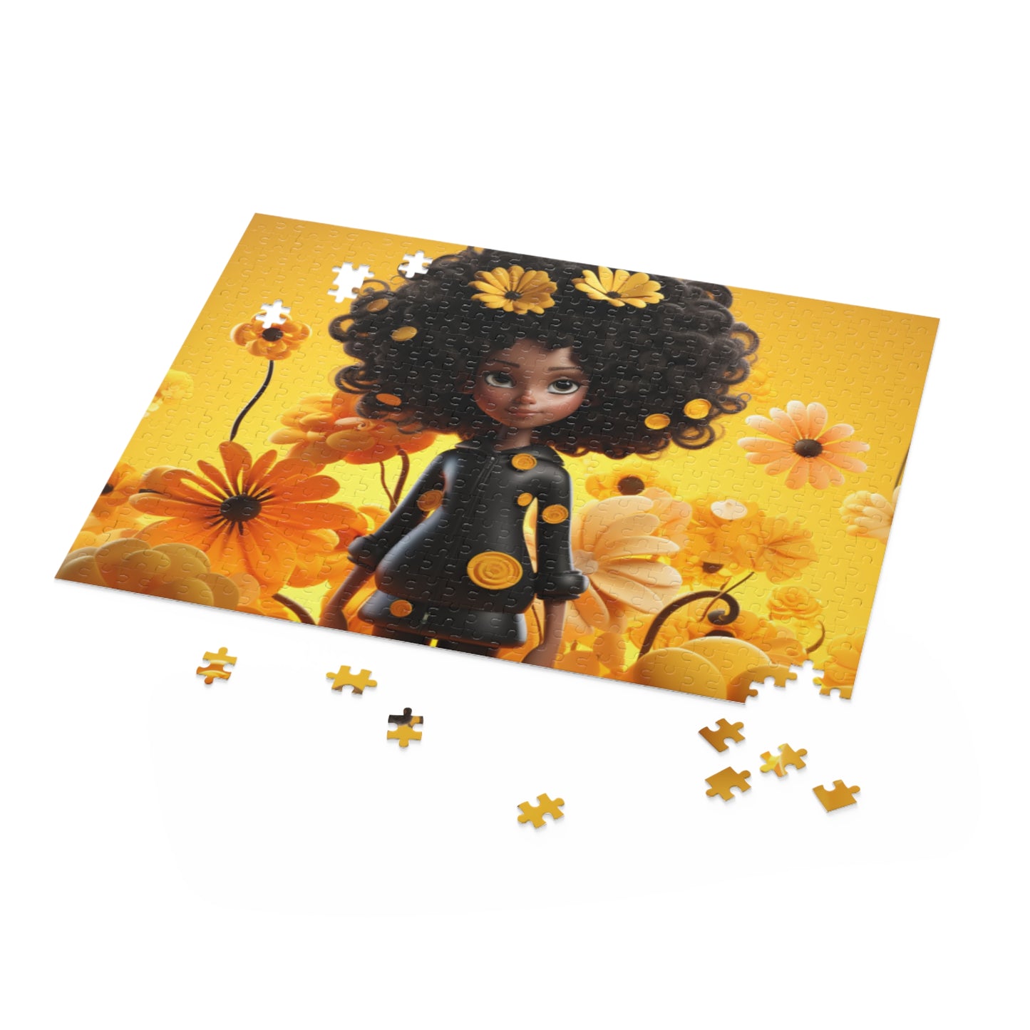 Beautiful Black Fairy (Yellow and Black) Jigsaw Puzzle (120, 252, 500-Piece)