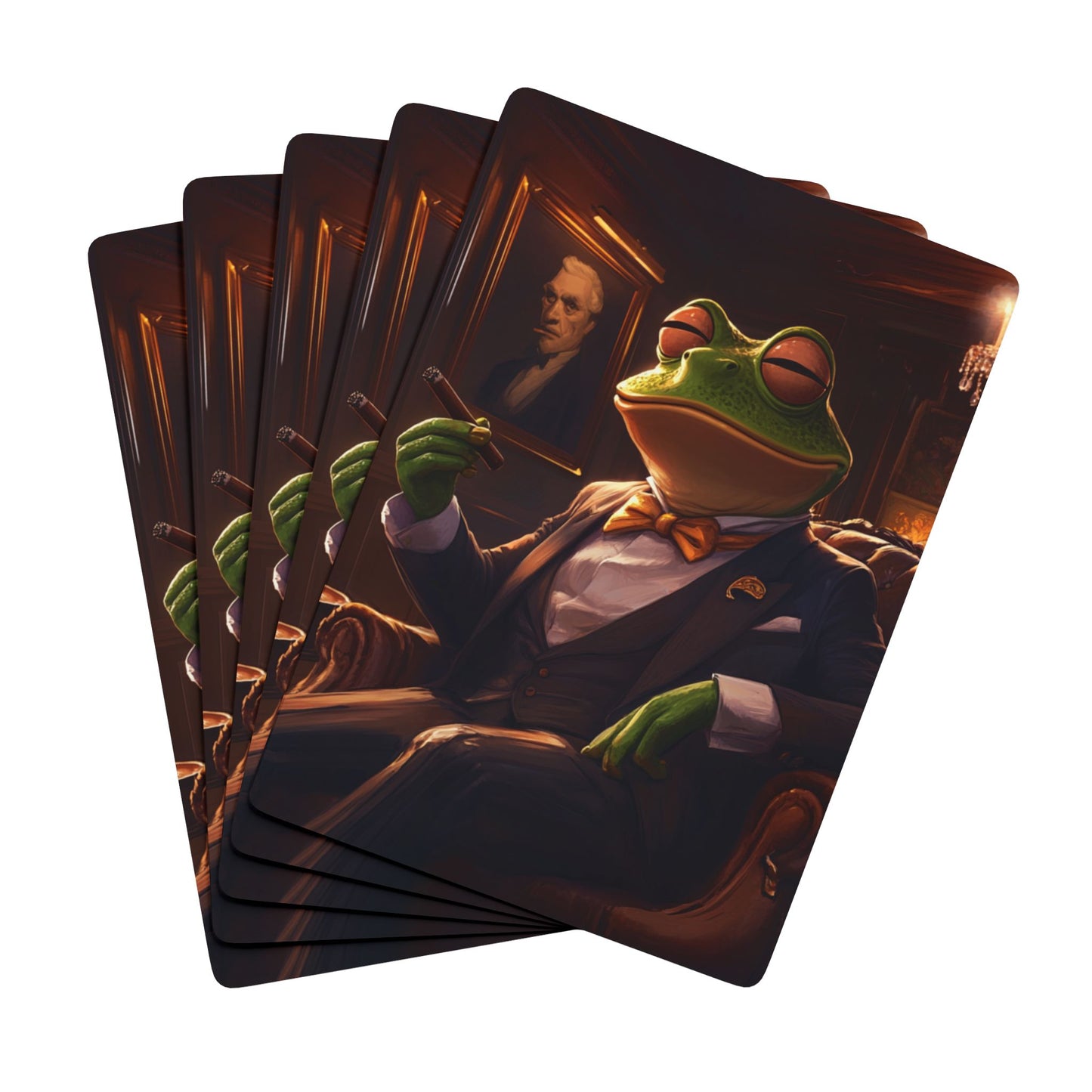 Cigar Lounge Frog Elegant Poker Playing Cards - Stylish Design for Card Games