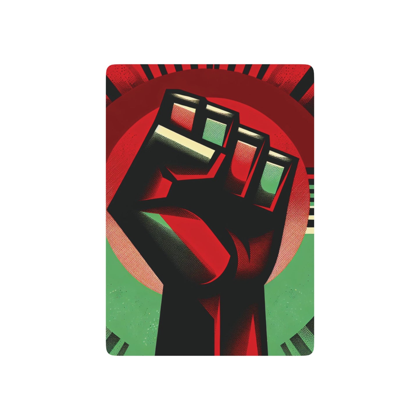 Red. Black, and Green Fist Poker Playing Cards - Stylish Design for Card Games