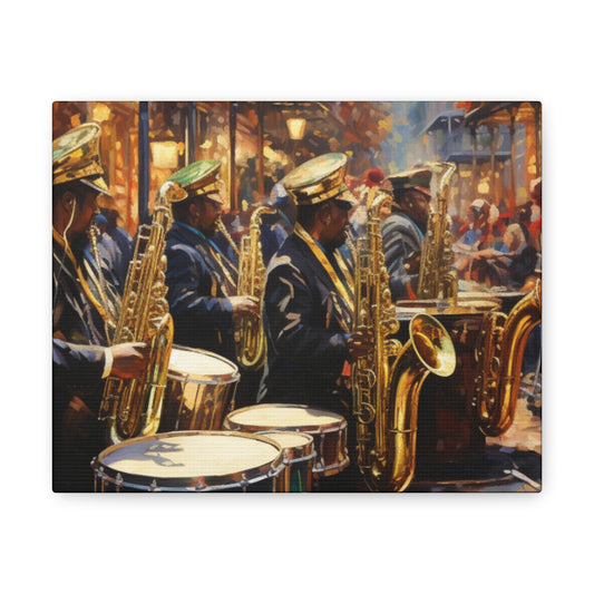 Mardi Gras Band Canvas Wrap