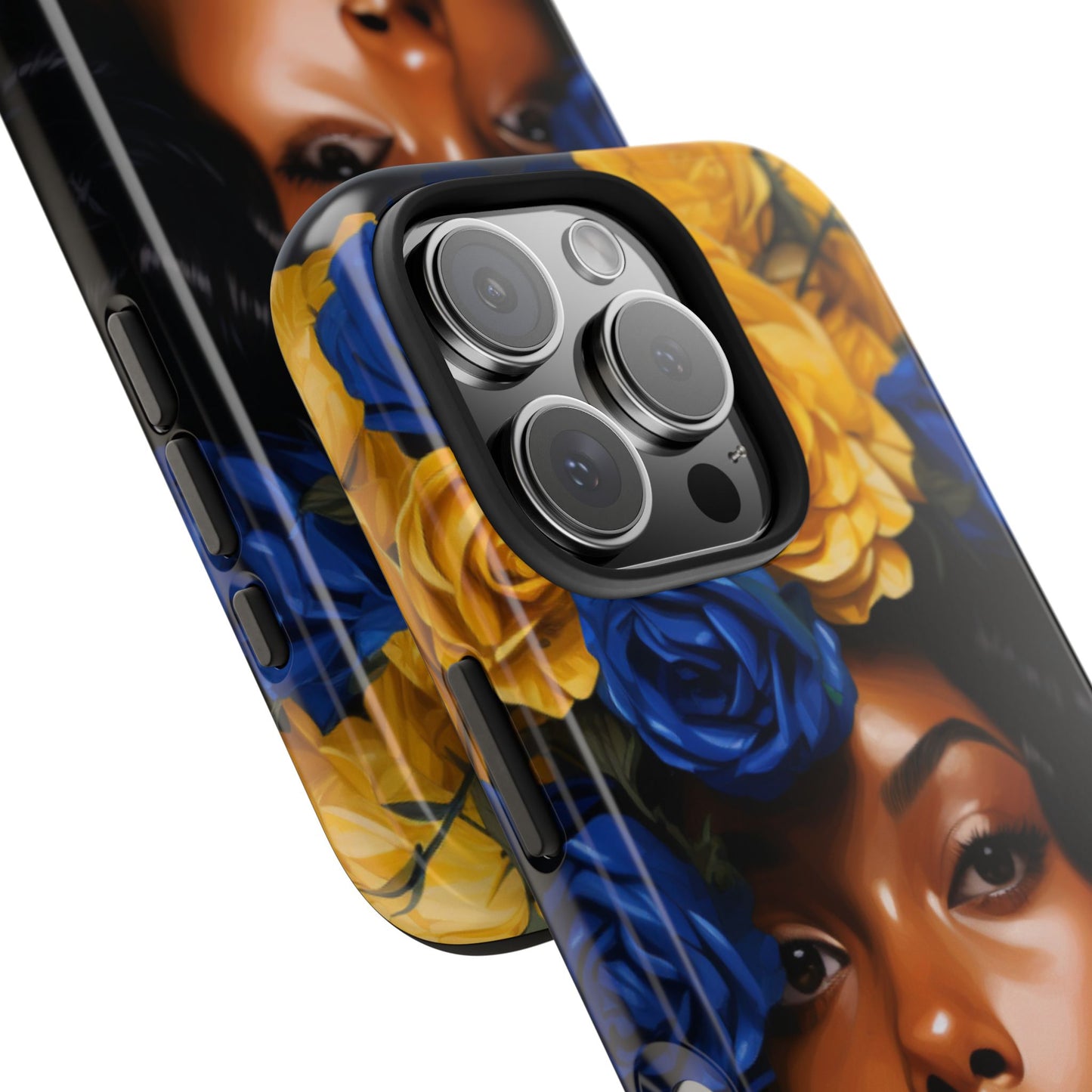 Stunning in Blue and Gold Beautiful Black Woman Tough Phone Case