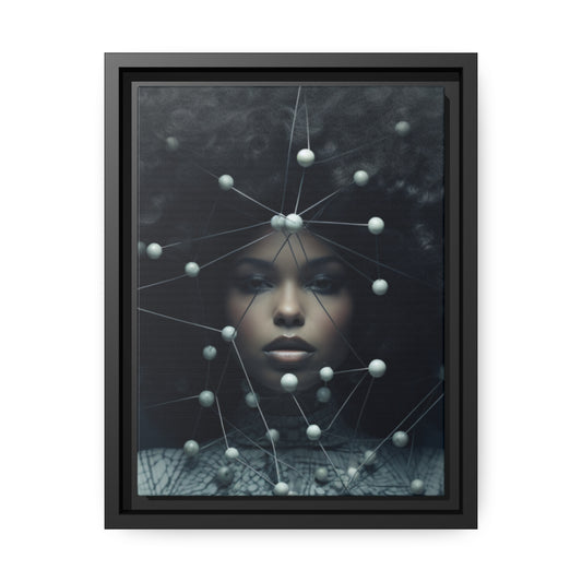 Futuristic Warrior Queen Canvas With Black Frame