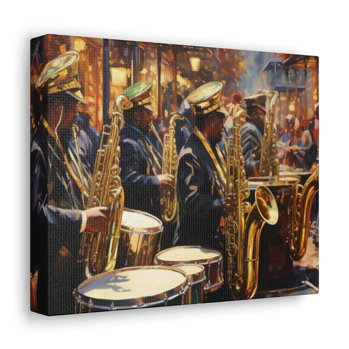 Mardi Gras Band Canvas Wrap