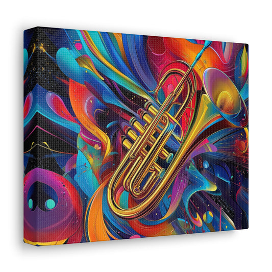 Colorful Trombone Canvas Wrap