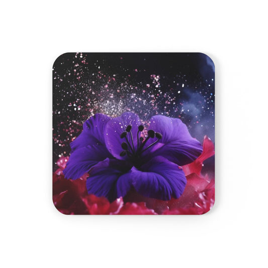 Violets Corkwood Coaster Set of 4