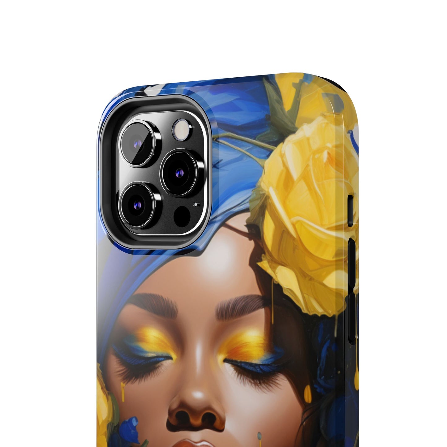 Stunning in Blue and Gold Beautiful Black Woman Tough Phone Case