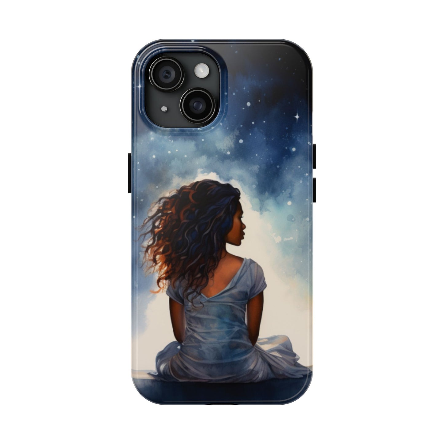 Beautiful Black Woman and Starry Night Tough Phone Case