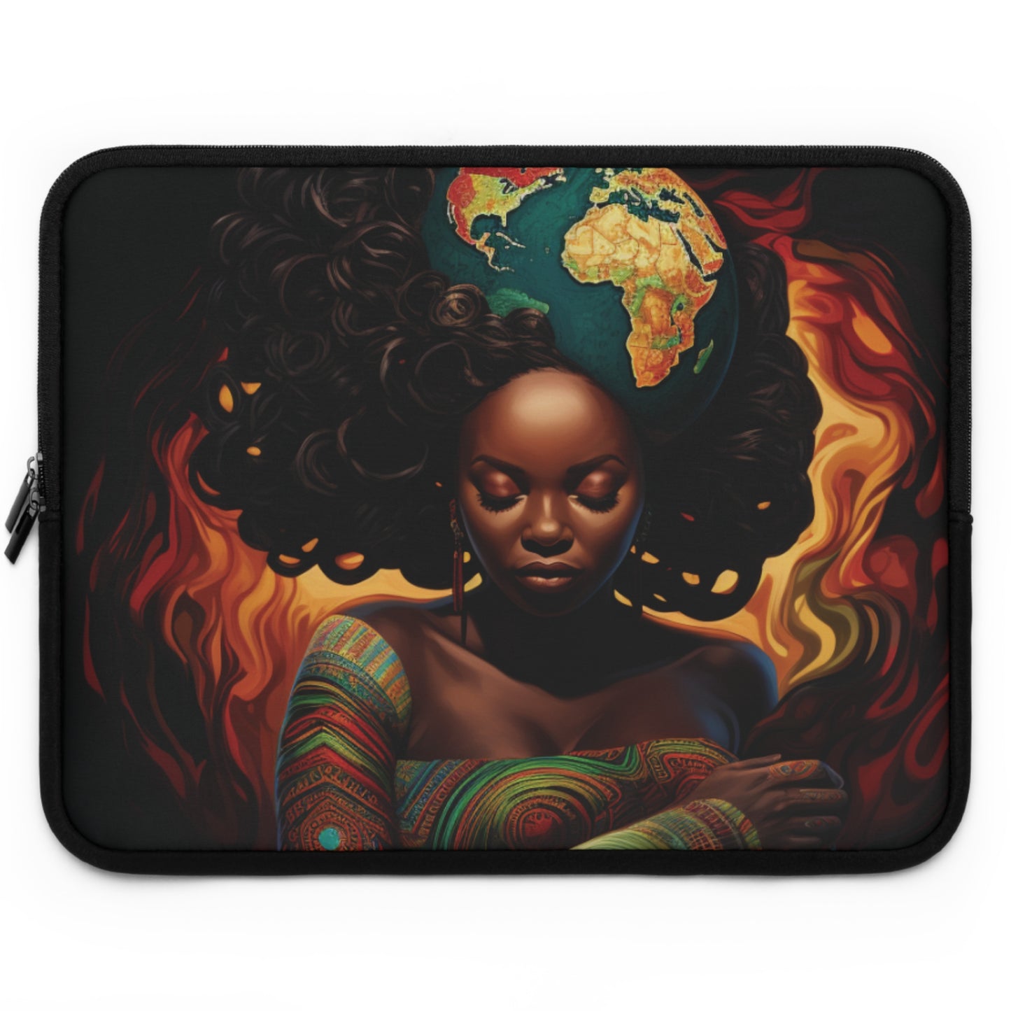 Colorful Black Queen Laptop Sleeve | Black Art | Black Woman Art | Black Woman