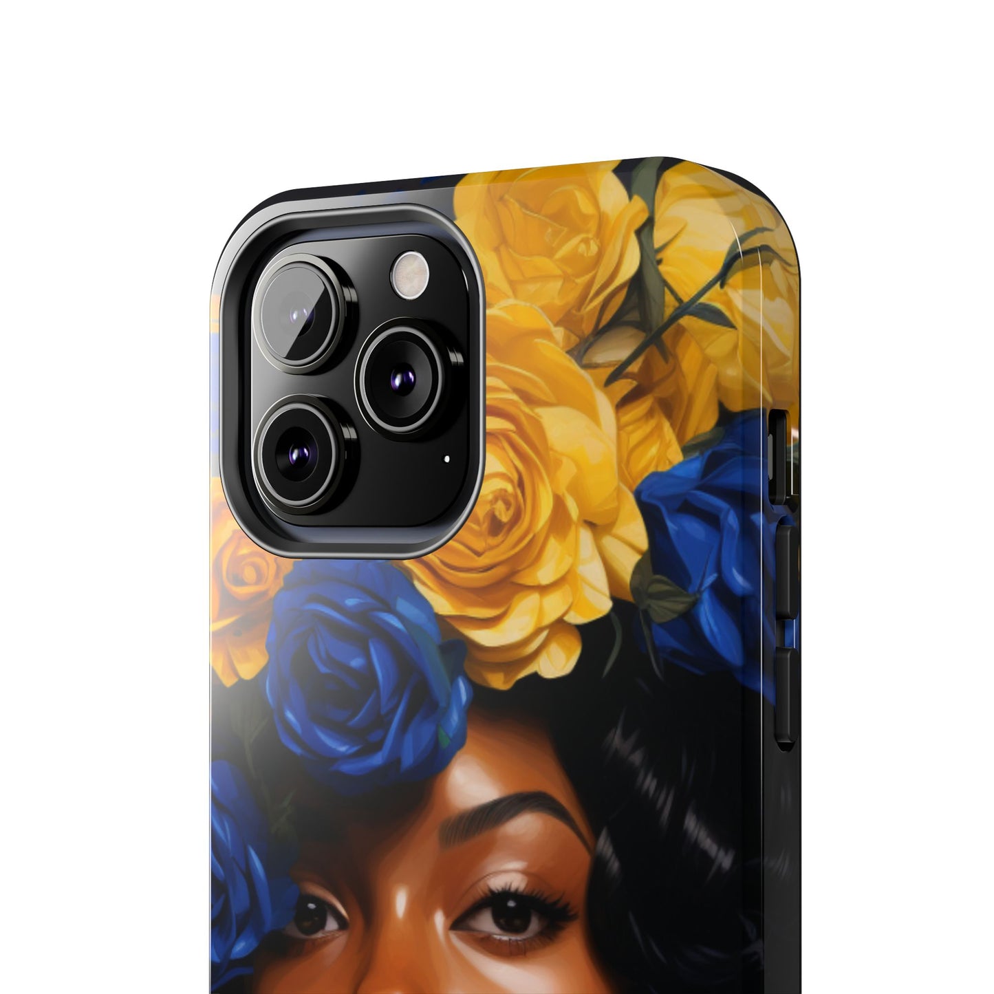 Stunning in Blue and Gold Beautiful Black Woman Tough Phone Case