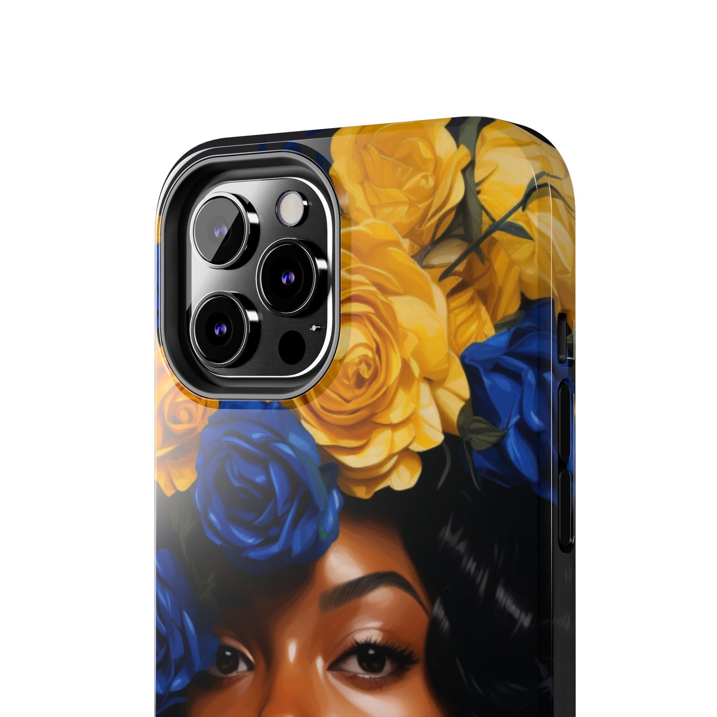 Stunning in Blue and Gold Beautiful Black Woman Tough Phone Case