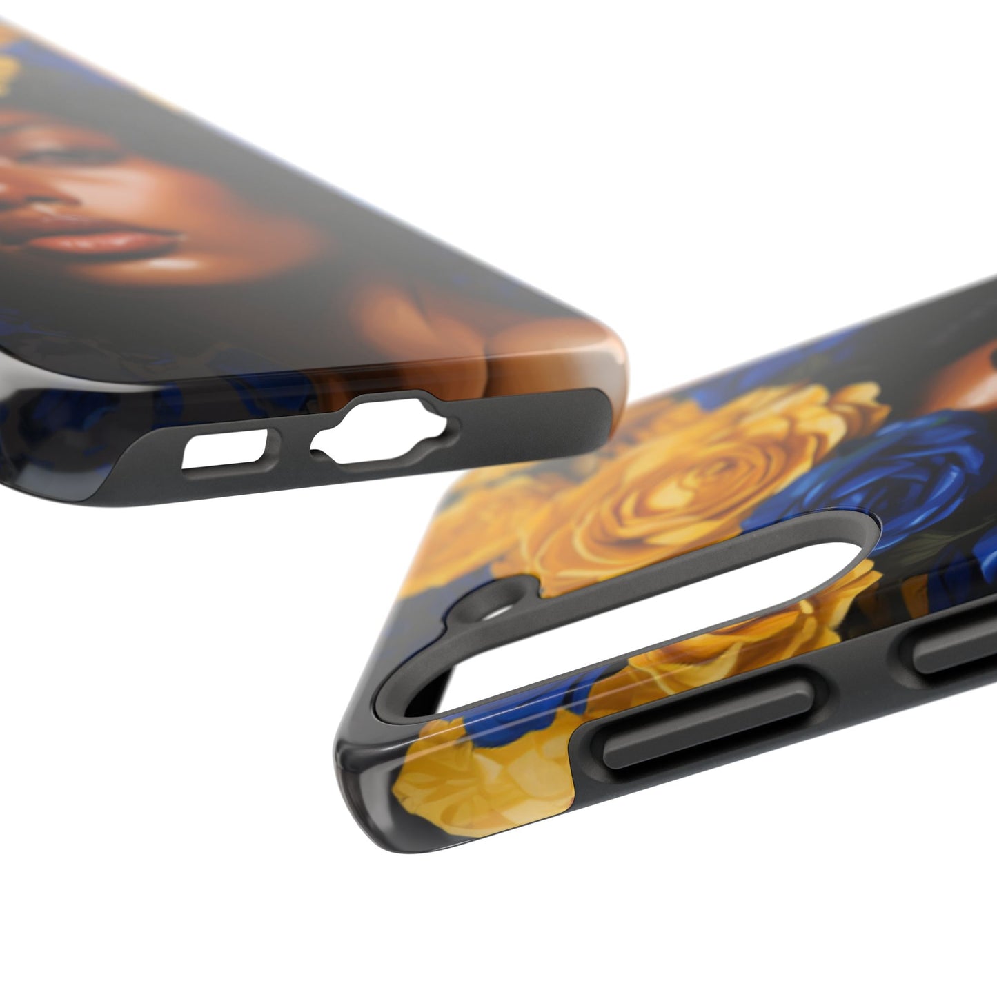 Stunning in Blue and Gold Beautiful Black Woman Tough Phone Case