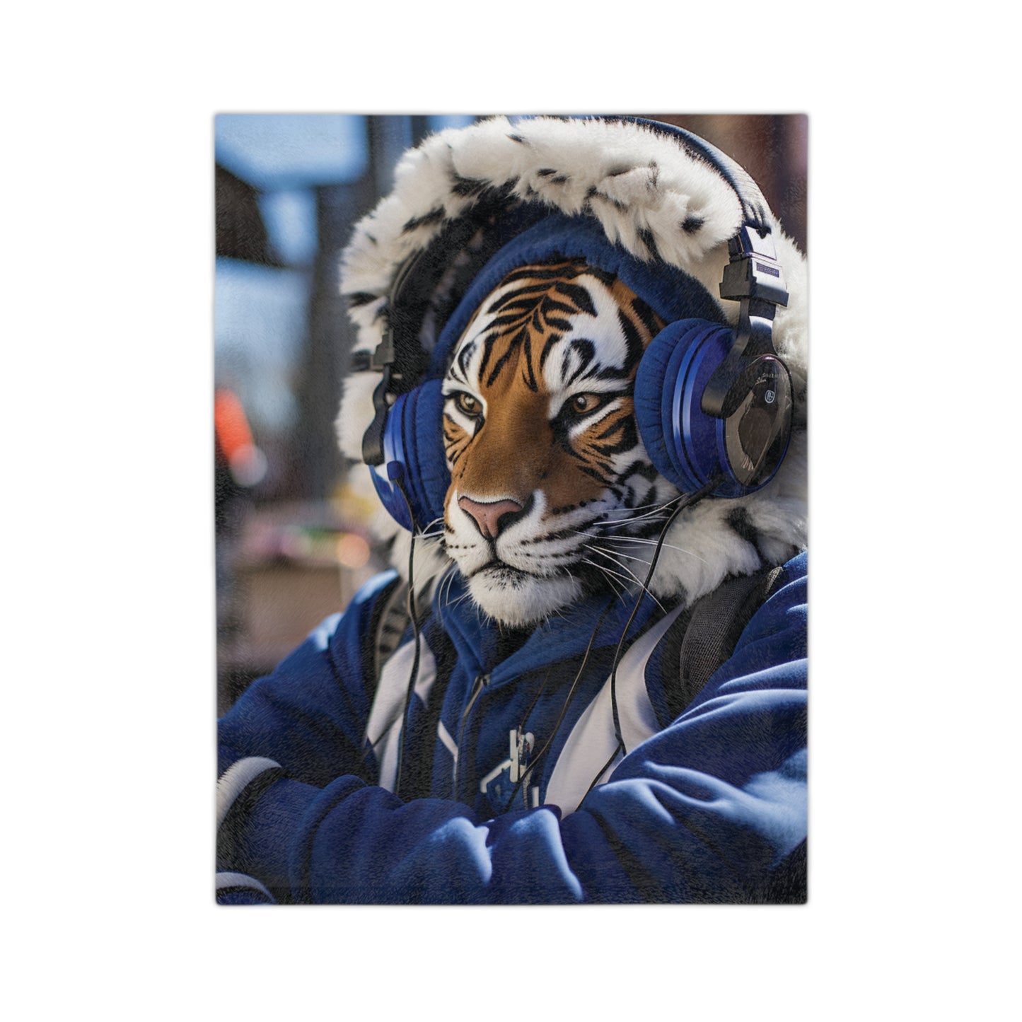 Chillin' Tiger Velveteen Minky Blanket