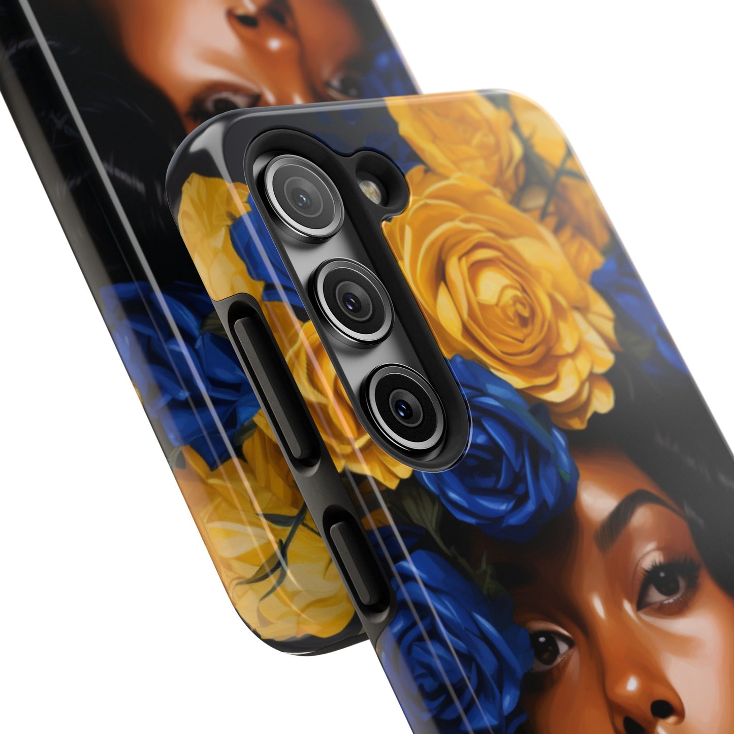 Stunning in Blue and Gold Beautiful Black Woman Tough Phone Case