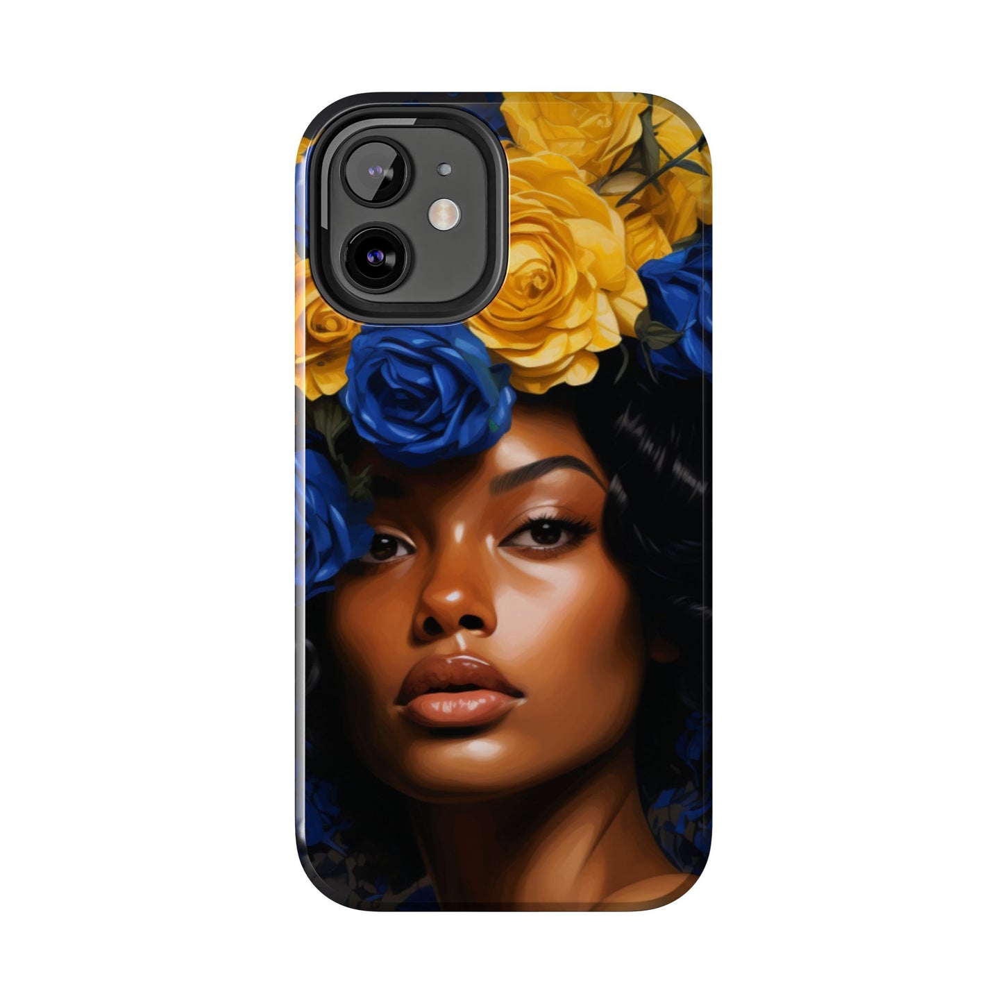 Stunning in Blue and Gold Beautiful Black Woman Tough Phone Case