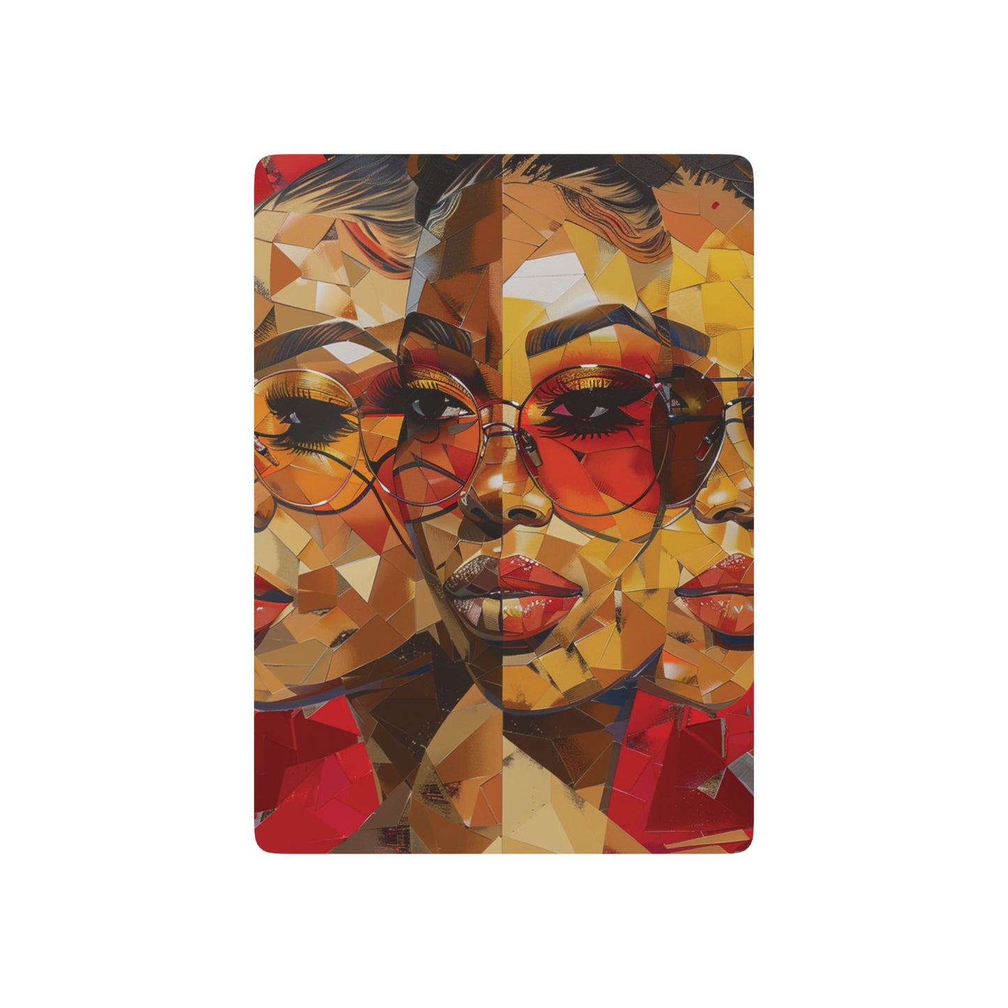 Red Mosaic Women Poker Playing Cards - Stylish Design for Card Games