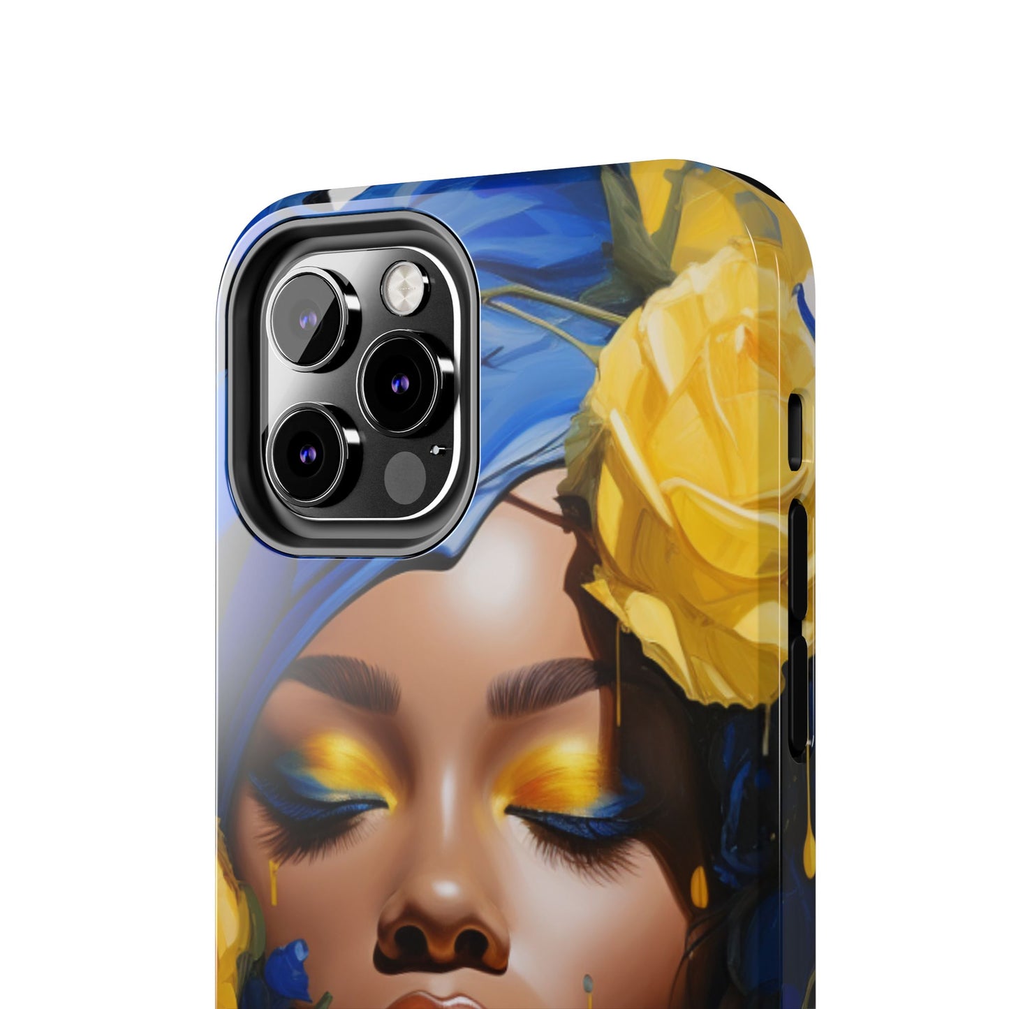 Stunning in Blue and Gold Beautiful Black Woman Tough Phone Case