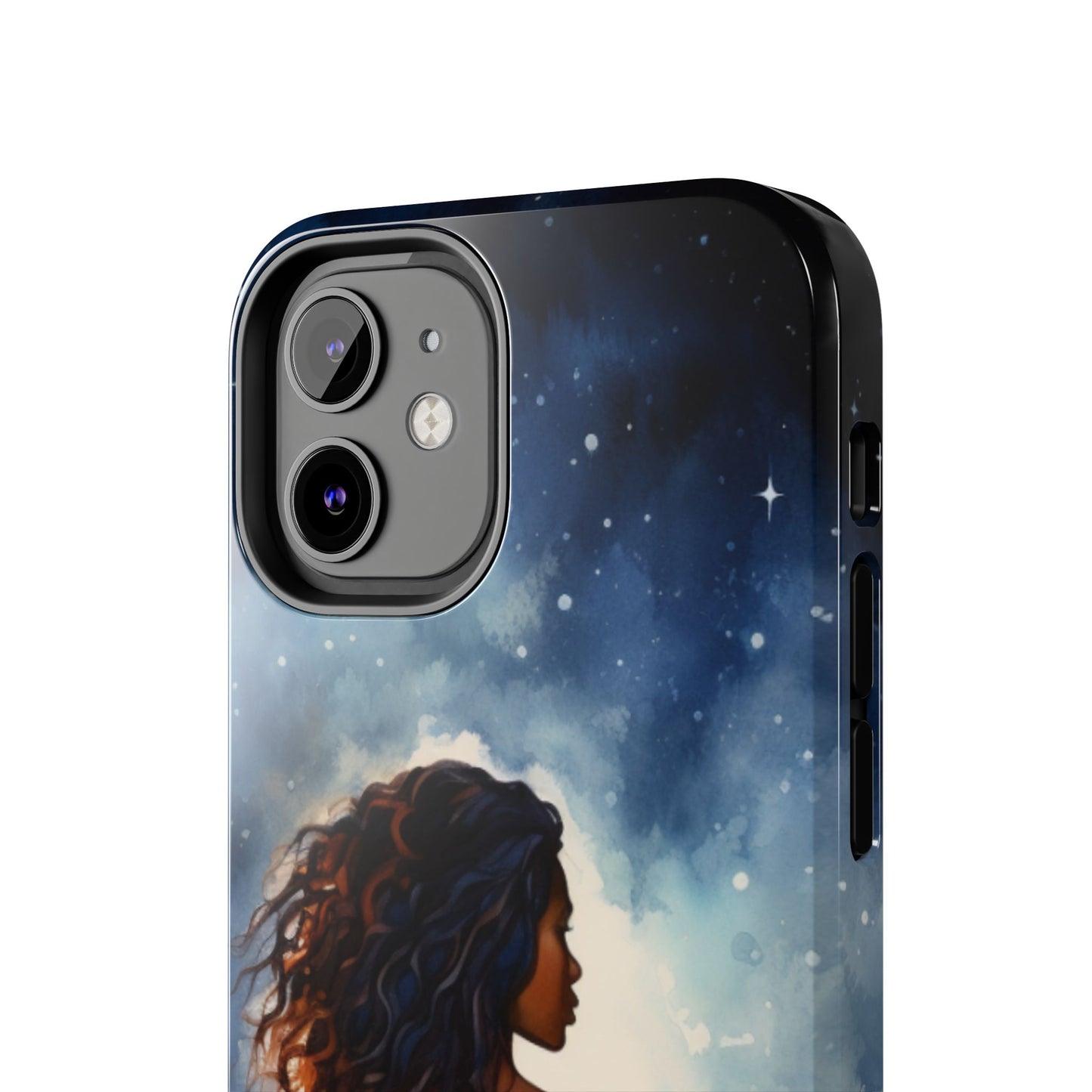 Beautiful Black Woman and Starry Night Tough Phone Case