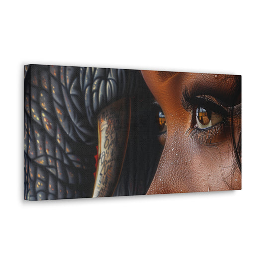 Elephant and a Diva Canvas Wrap