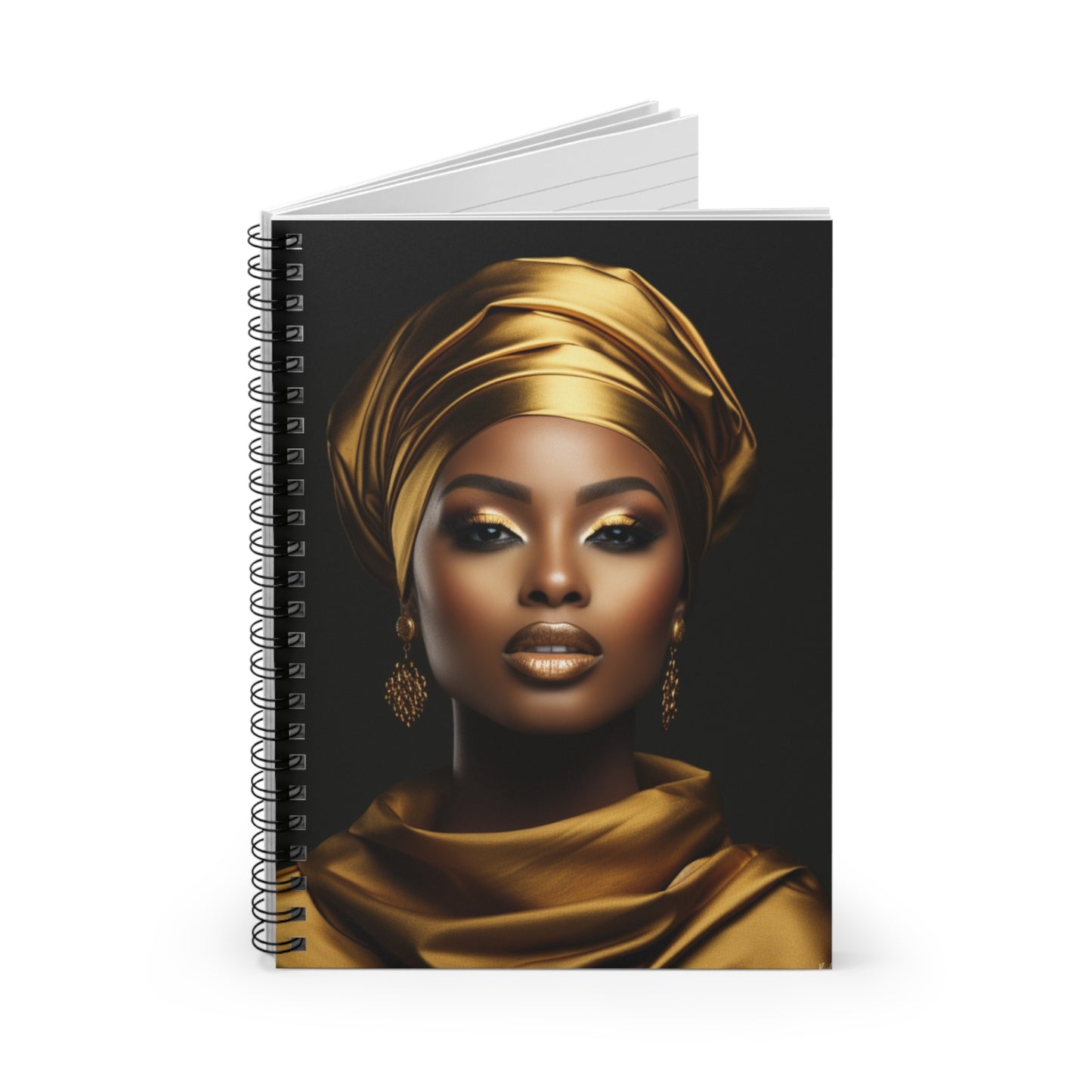 Gold Nubian Queen Spiral Notebook - Ruled Line