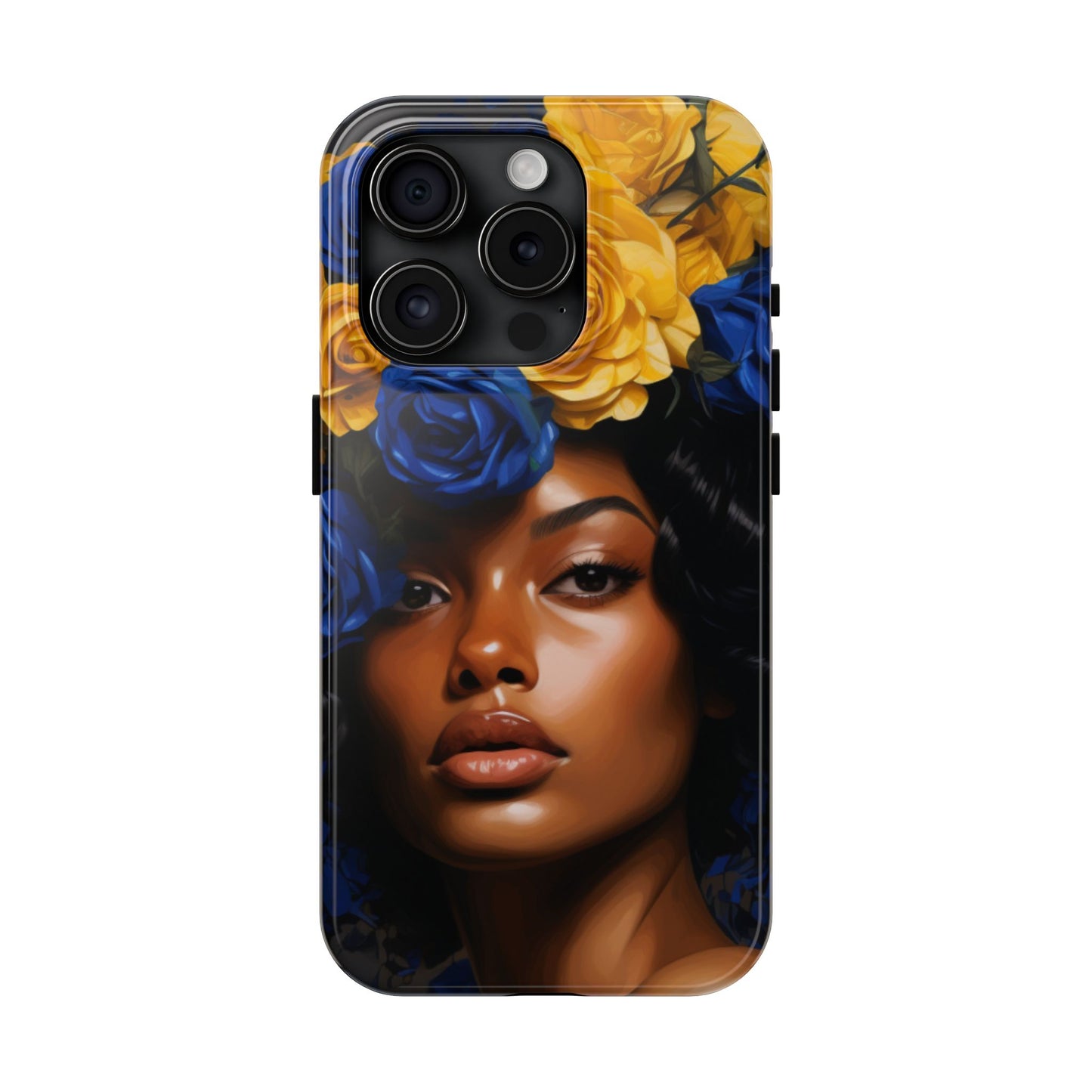 Stunning in Blue and Gold Beautiful Black Woman Tough Phone Case