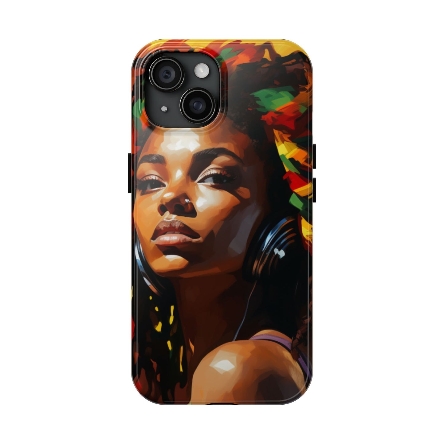 Beautiful Black Rasta Diva Tough Phone Case