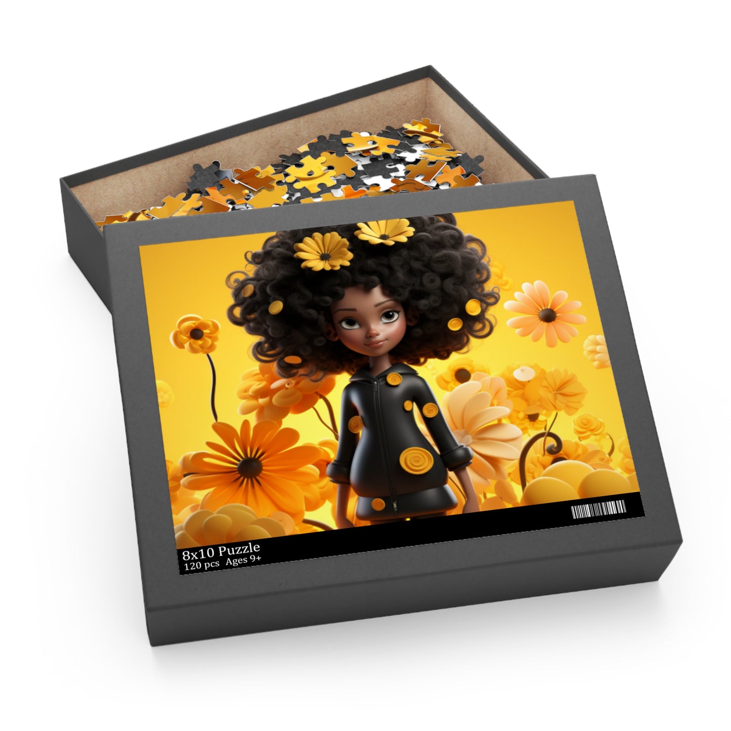 Beautiful Black Fairy (Yellow and Black) Jigsaw Puzzle (120, 252, 500-Piece)