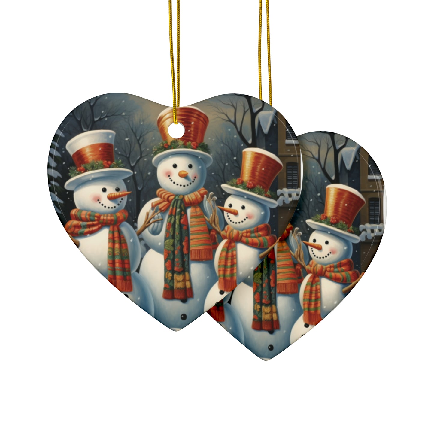 Snowmen Ceramic Ornaments (1pc, 3pcs, 5pcs) | Christmas Ornaments |  Christmas