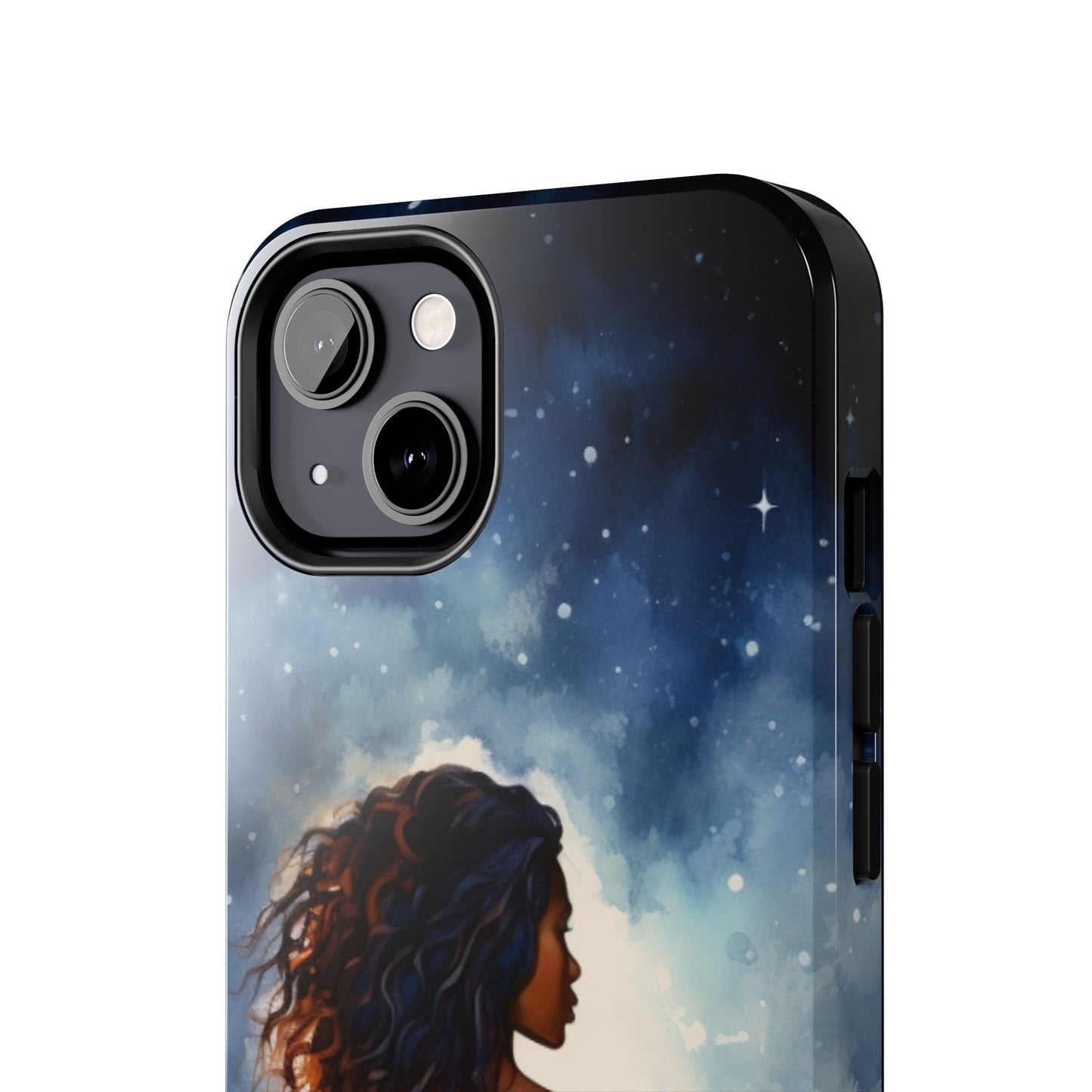 Beautiful Black Woman and Starry Night Tough Phone Case