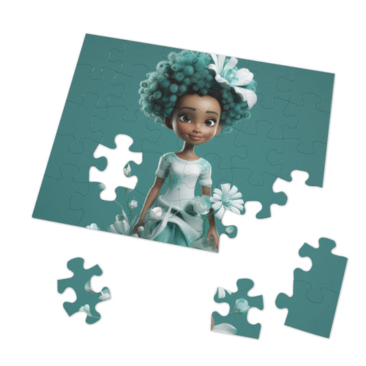 Beautiful Black Fairy (Teal) Jigsaw Puzzle - 30 Pieces