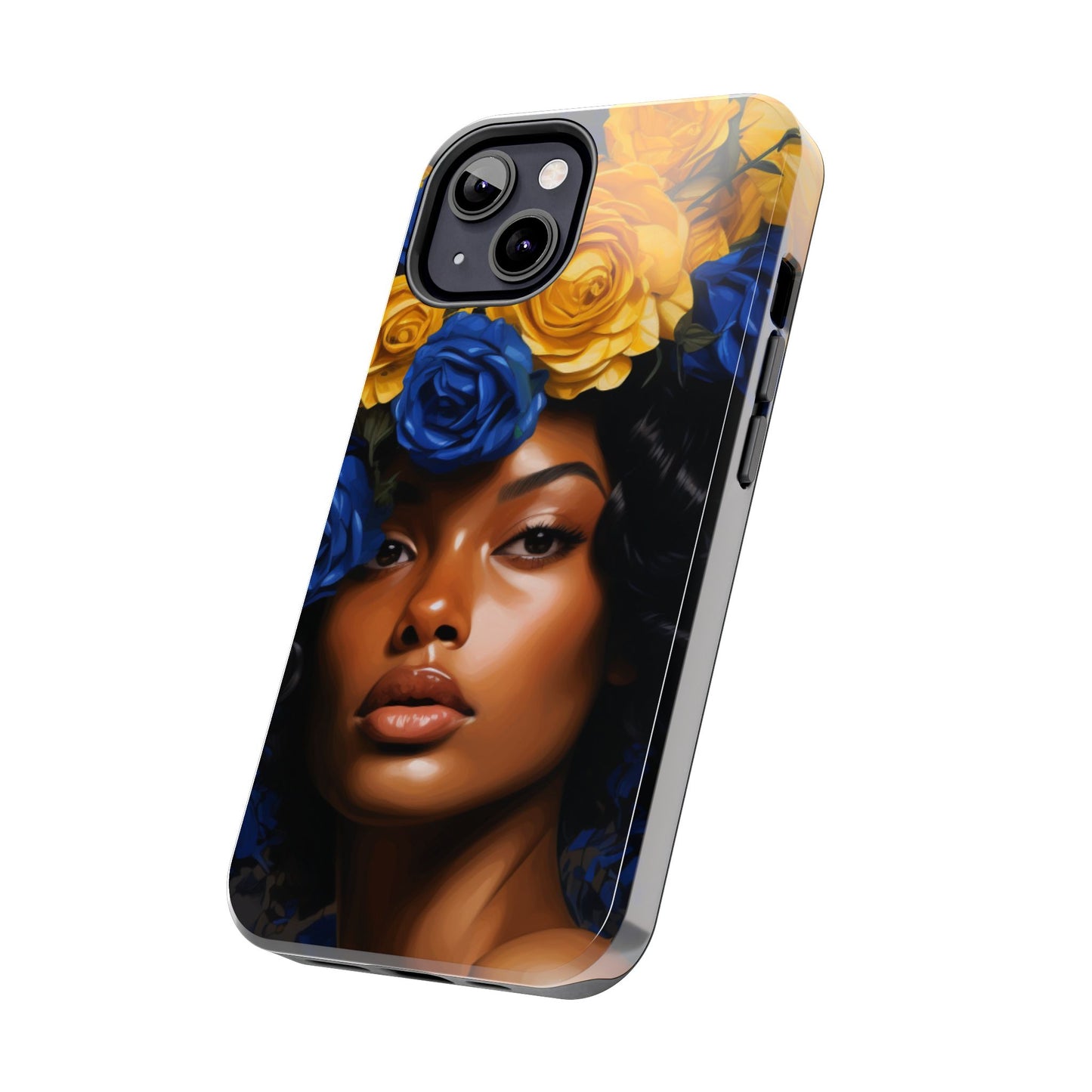 Stunning in Blue and Gold Beautiful Black Woman Tough Phone Case