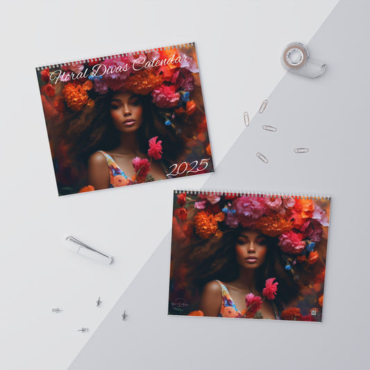 Floral Divas Wall Calendar (2025) | Black Women | Black Art