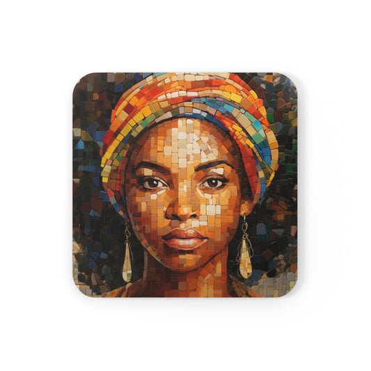 Mosaic Queen Corkwood Coaster Set of 4