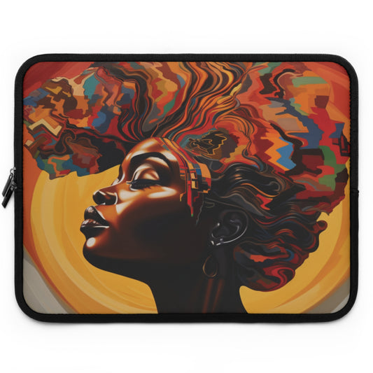 Colorful Black Woman Mane Laptop Sleeve