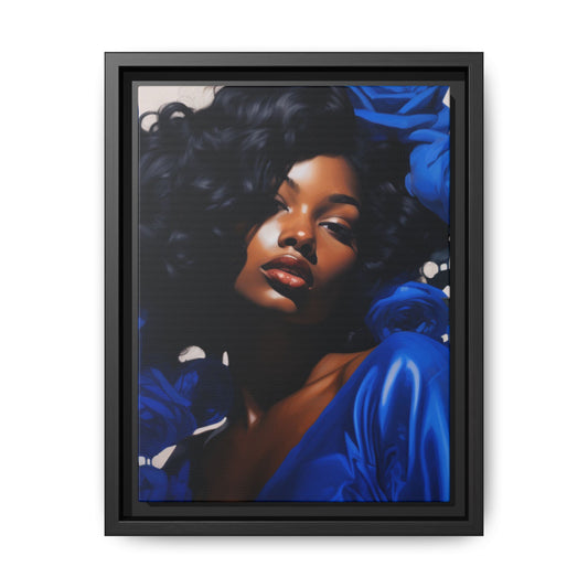 Indigo Expressions Canvas With Black Frame