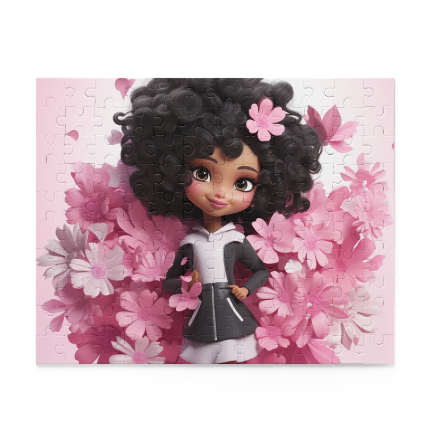 Beautiful Black Fairy (Pink) Jigsaw Puzzle (120, 252, 500-Piece)