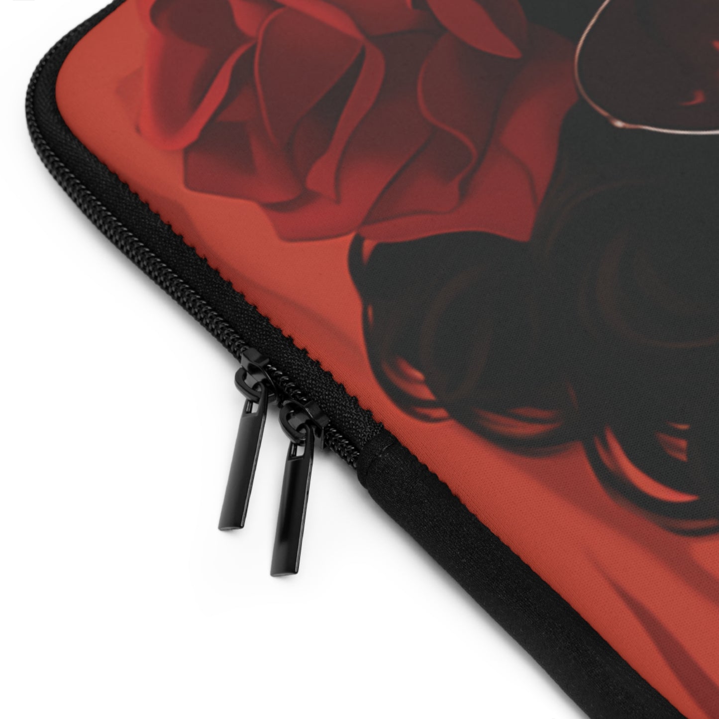 Beautiful Black Woman With Red Flowers Laptop Sleeve