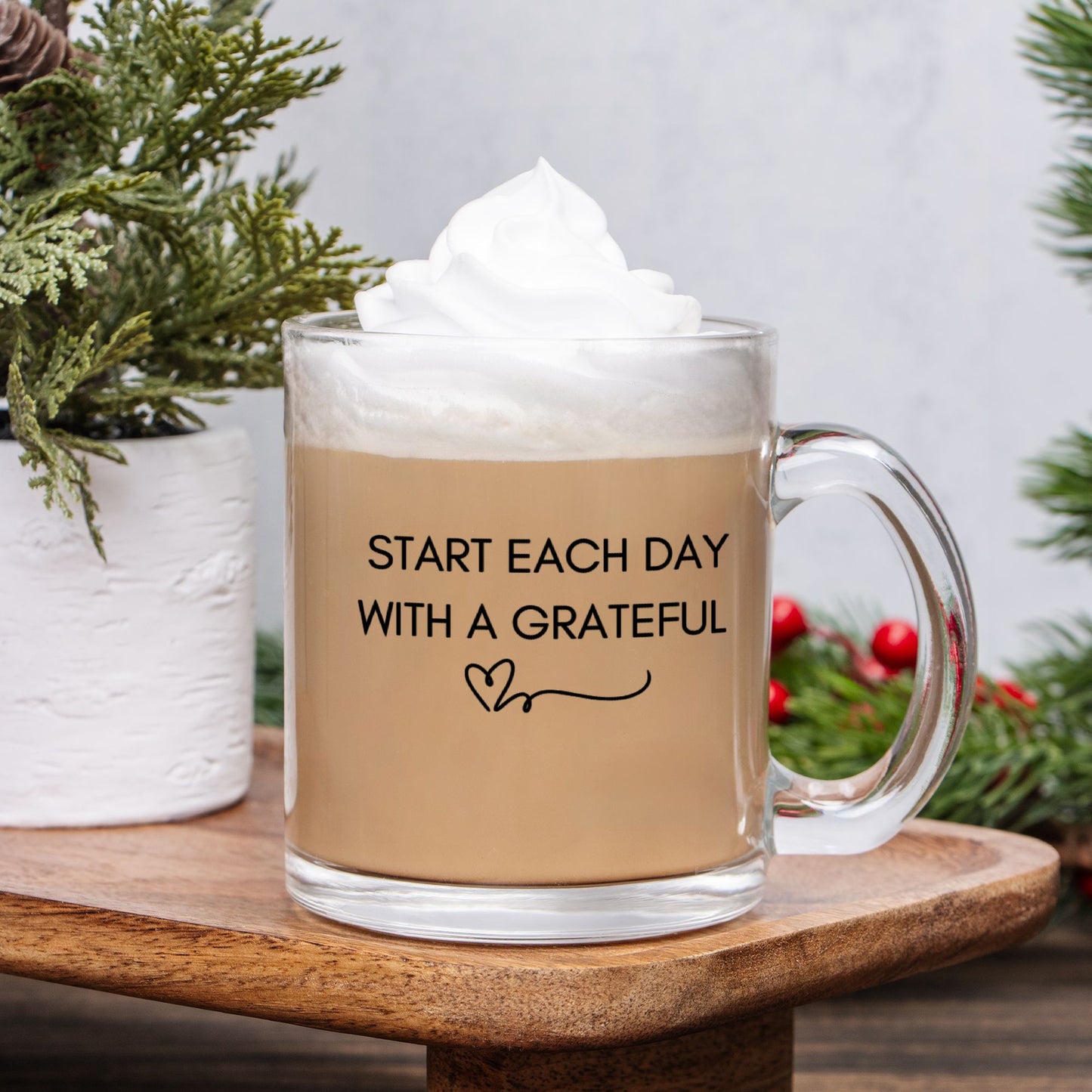 Grateful Heart Glass Mug