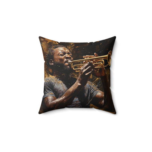 Jazzy Trumpet Spun Polyester Square Pillow