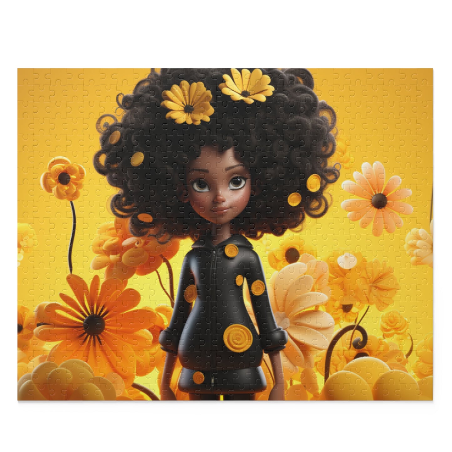 Beautiful Black Fairy (Yellow and Black) Jigsaw Puzzle (120, 252, 500-Piece)