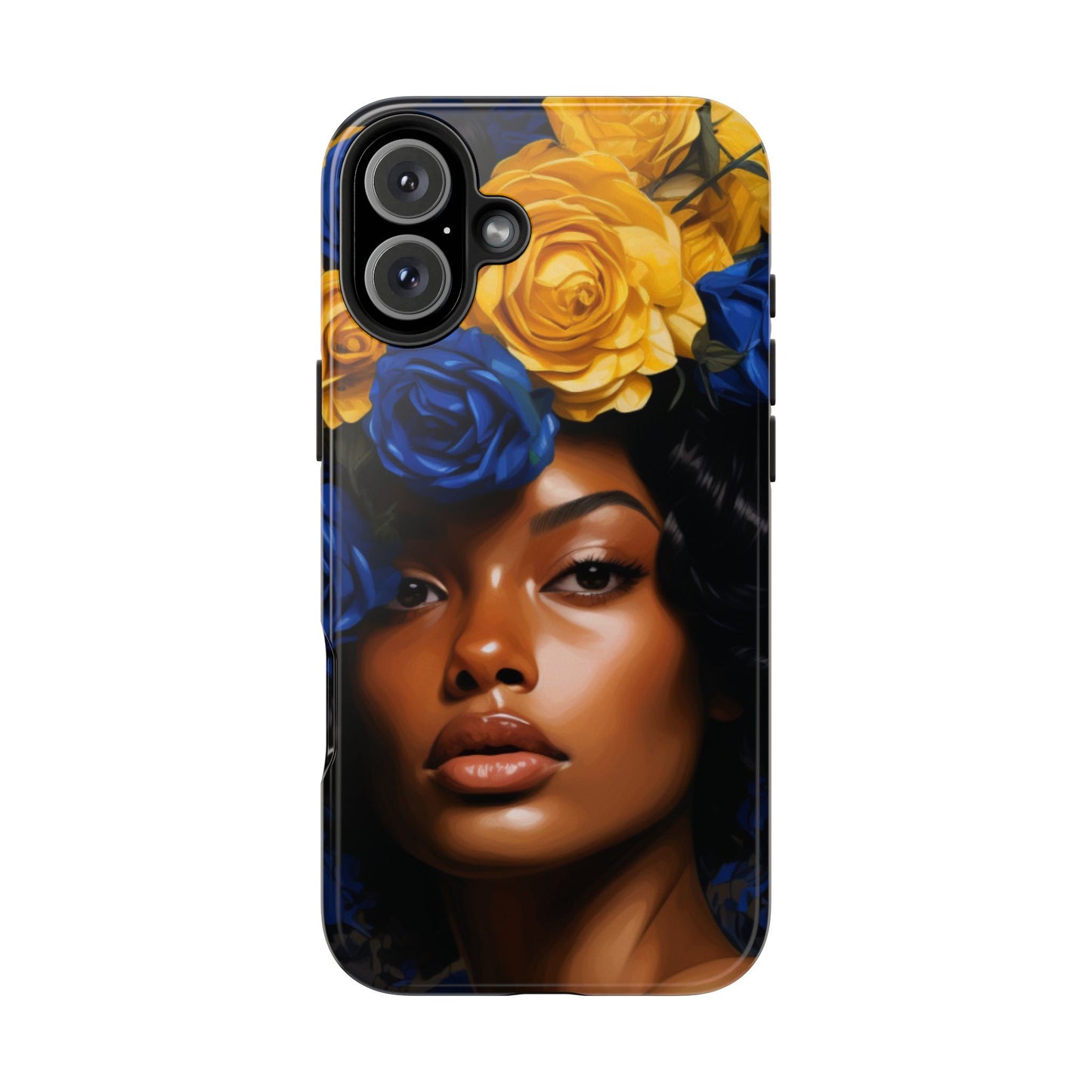 Stunning in Blue and Gold Beautiful Black Woman Tough Phone Case