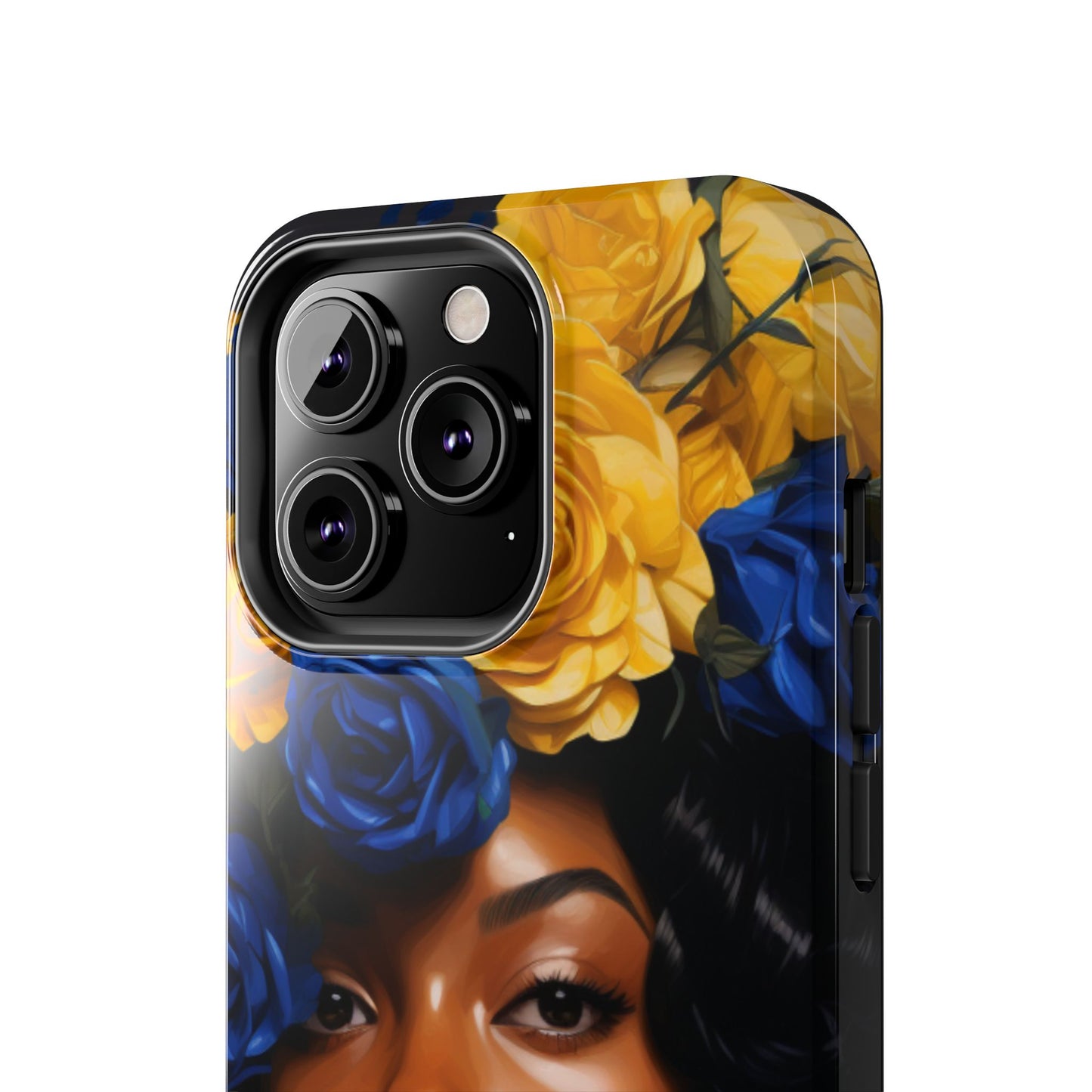 Stunning in Blue and Gold Beautiful Black Woman Tough Phone Case