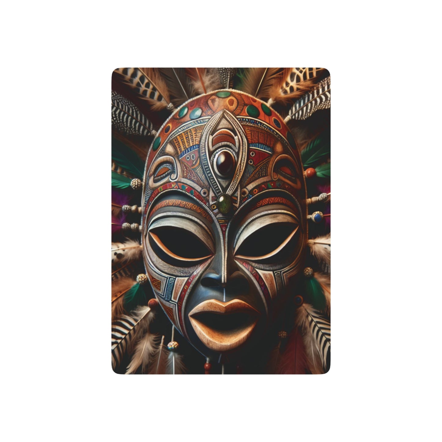 Afrocentric Mask Poker Playing Cards - Stylish Design for Card Games