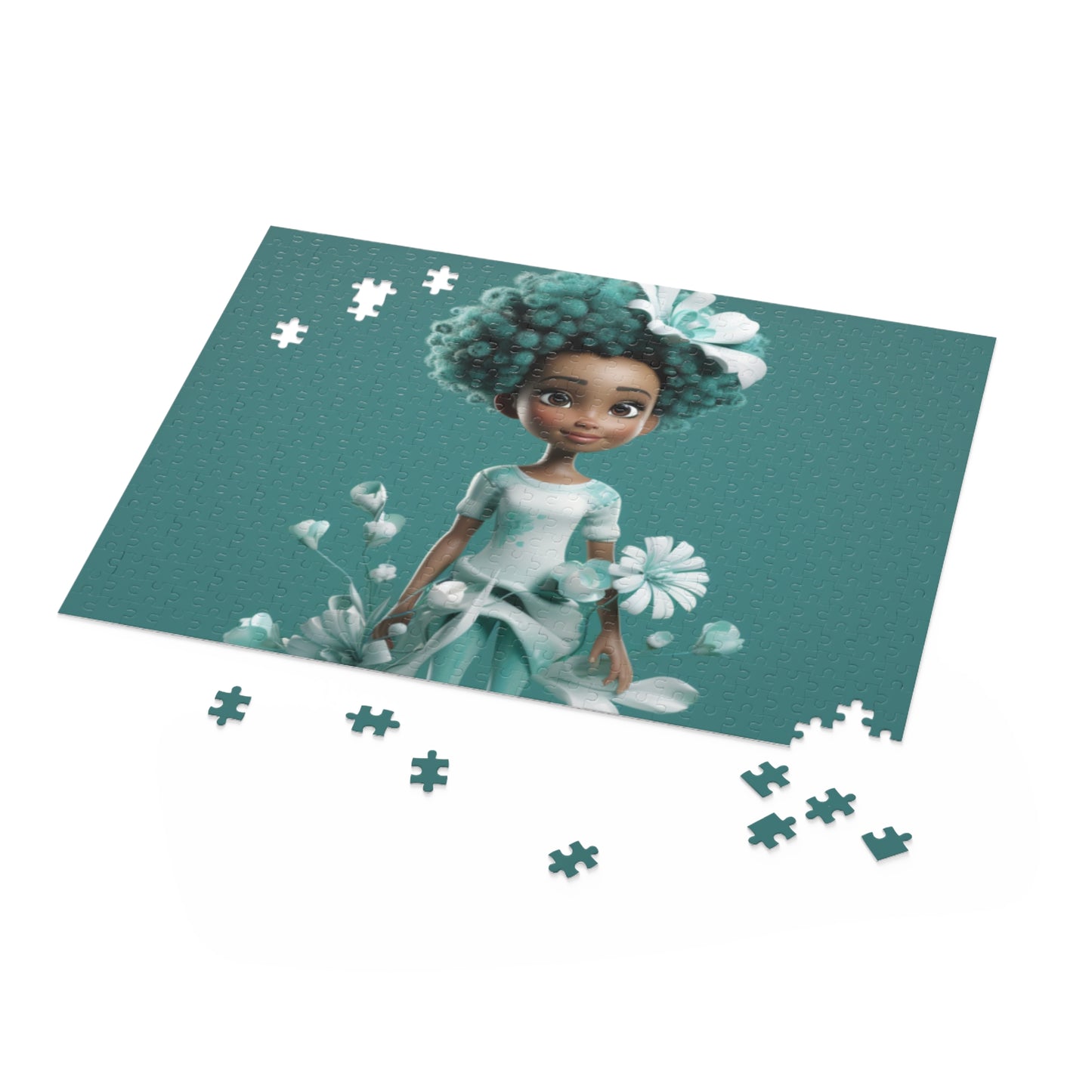 Beautiful Black Fairy (Teal) Jigsaw Puzzle (120, 252, 500-Piece)